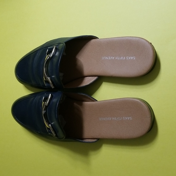 Saks Fifth Avenue Rupert Leather Loafer Mules - Picture 6 of 12